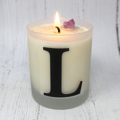 Personalised Crystal Candle Choose INITIAL & FRAGRANCE